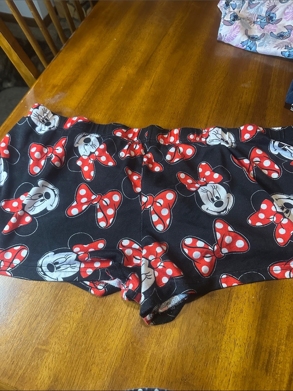 Disney Black Shorts with Red Minnie Bow Print